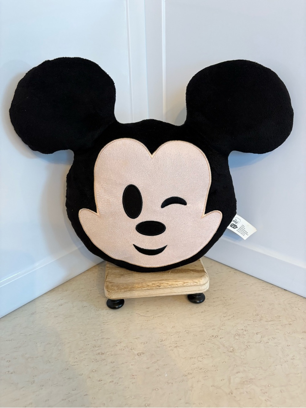 Disney Emoji Winking Smiling Mickey Mouse Pillow